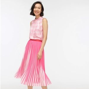 NWT J. Crew Pleated Midi Skirt in Peekaboo Stripe